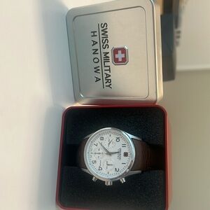 Men’s Swiss military watch.